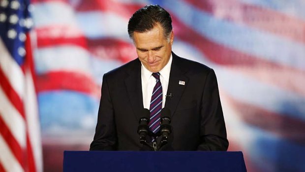 Concession speech ... Republican presidential nominee Mitt Romney.
