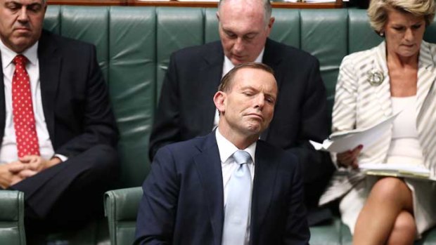 Tony Abbott in Parliament this week, where Australia is seeing "a history-making decline in standards of political behaviour".