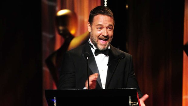Russell Crowe, seen here hosting the 2013 AACTA awards, will soon start work on his directorial debut <i>The Water Diviner</i>.