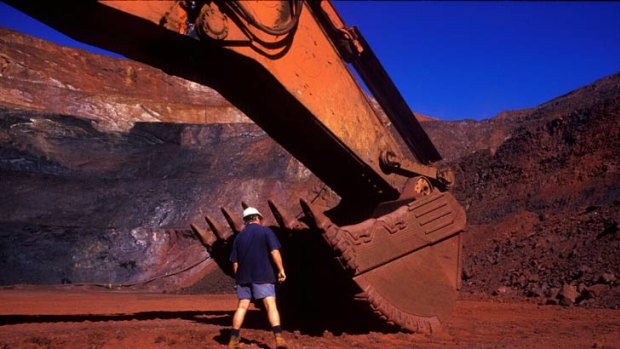 Iron ore mining in the Pilbara, Western Australia.