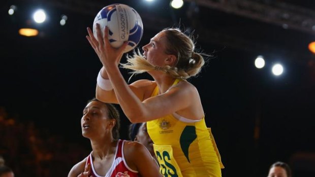 Saviour: Caitlin Basset scored with only 15 seconds left to secure the game for Australia.