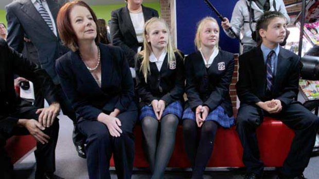 Julia Gillard at McCarthy Catholic College in Emu Plains.