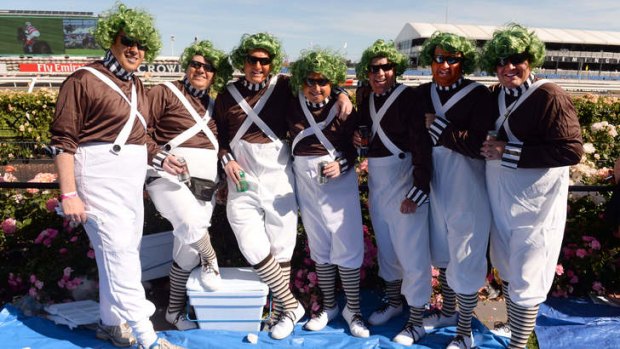 Where's Willy: Seven Oompa Loompas attend Derby Day.