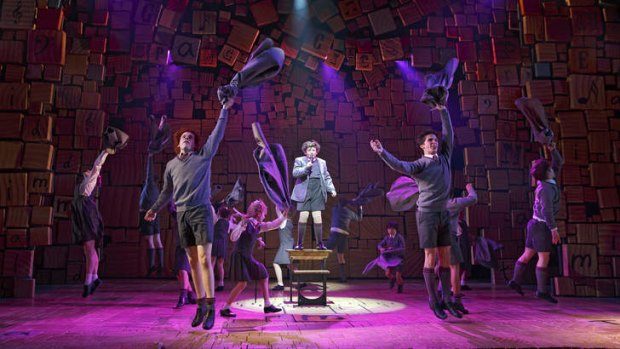 The cast of <I>Matilda The Musical</i>, during a performance in New York.