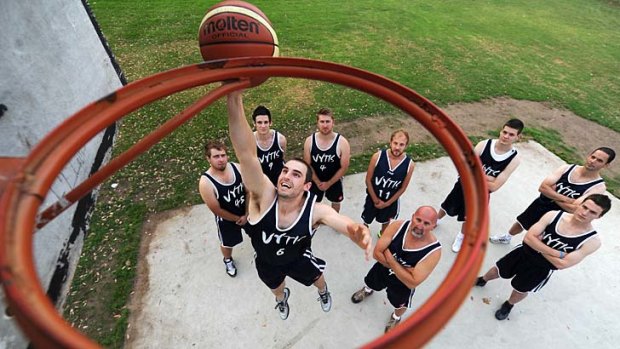 Steven Wiasak, captain of Geelong Vytis Sports Club, with his team.