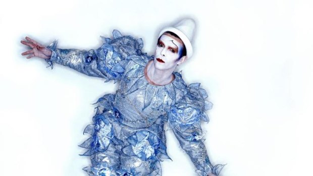 David Bowie in the ‘‘Pierrot’ costume designed for his 1980 Ashes to Ashes video clip.