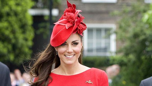 The Duchess of Cambridge ... she teamed her dress with nude heels.