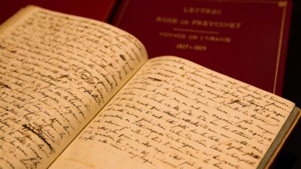 A mourning husband's hand: The journals on display at the State Library of NSW.