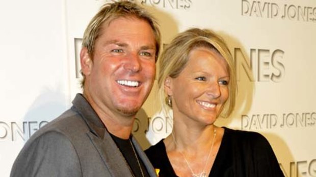 Happier times ... Shane Warne with ex-wife Simone Callahan.