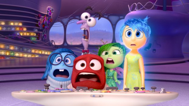 The characters Sadness, Fear, Anger, Disgust and Joy in Pixar's new movie, 