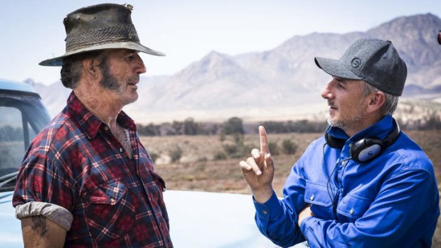 Pointer: Actor John Jarratt, left, and director Greg Mclean on the set of <i>Wolf Creek 2</i>.