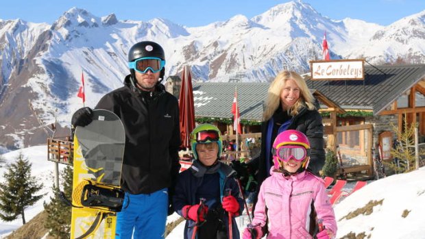 The Spicer family at Les Menuires in the Alps.