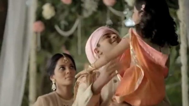 Social change: A scene from the Tanishq ad protraying a dark-skinned bride who had been married before.