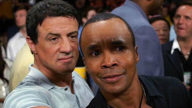 Sugar Ray Leonard (right) with Sylvester Stallone.