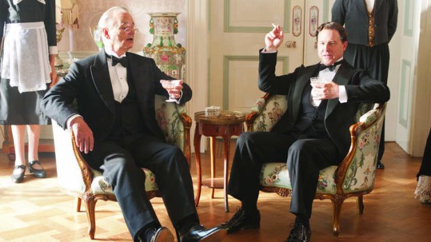 Cheers: Bill Murray (left) as Franklin Roosevelt and Samuel West playing King George VI in <i>Hyde Park on Hudson</i>.