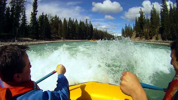 Wet and wild ... the Athabasca River in Jasper National Park.