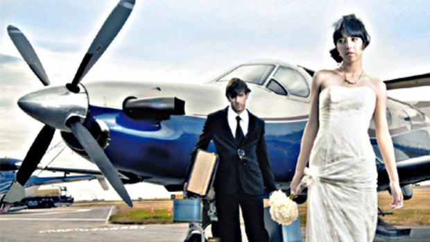 Love is in the air ... modern couples arrive in style.