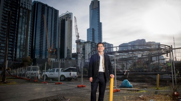 OSK managing director Ju Yan at the site of its $2.8 billion Melbourne Square development in Southbank, Melbourne. 