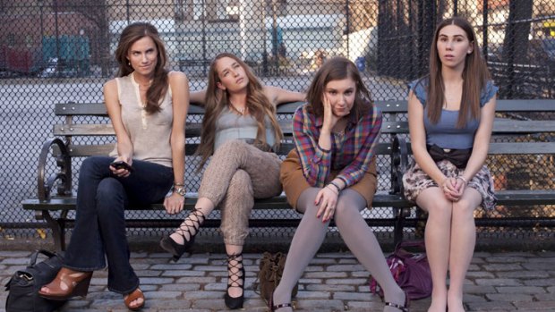 The cast of <i>Girls</i>, from left, Jemima Kirke, Allison Williams, Lena Dunham and Zosia Mamet.