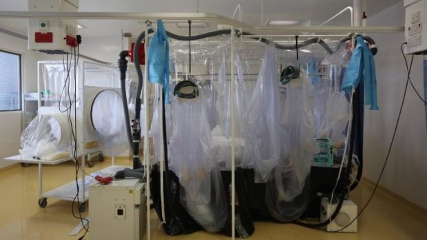 The High Level Isolation Unit at London's Royal Free Hospital where William Pooley is being treated for Ebola.