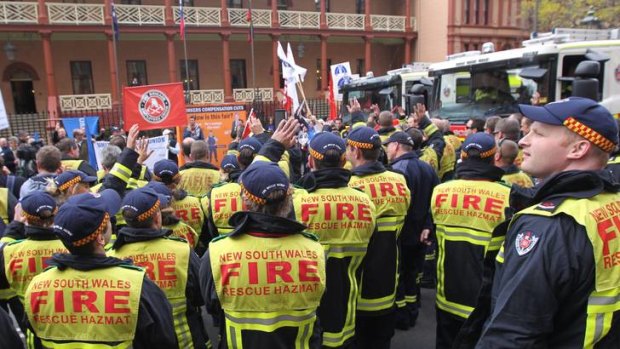 NSW firefighters are threatening to target Coalition electorates for industrial action.