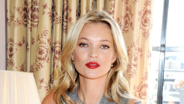 Now ... the "always thin" Kate Moss promotes Rimmel cosmetics last month.