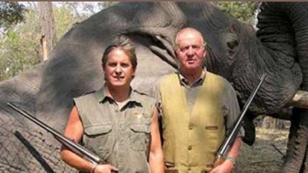 Under fire &#8230; the king, right, was criticised for his expensive safari.
