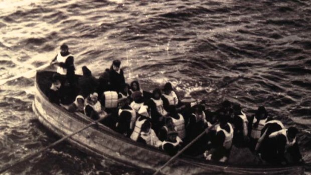 The lucky ones ... Titanic survivors row to safety after the disaster on April 15, 1912.