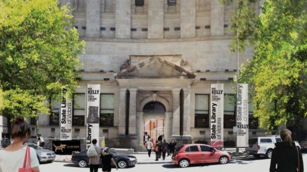 A visualisation of the Library's new public entrance at Russell Street.