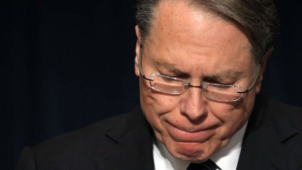 Fired up &#8230; NRA vice-president Wayne LaPierre calls for armed police in schools after the Sandy Hook shootings.