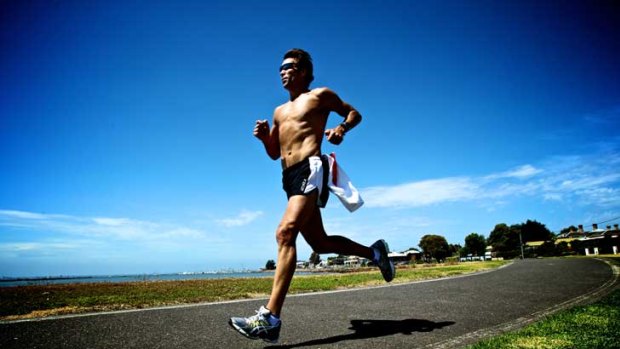 Determined and dedicated: Robert Peyerl is running towards the start line and his greatest mental and physical test when he joins the field at next month's Melbourne ironman.