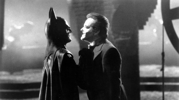 Michael Keaton as Batman and Jack Nicholson as The Joker in the 1989 