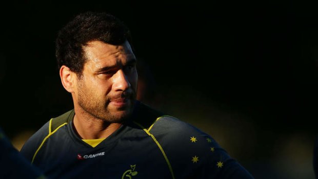 Here comes the sun: George Smith at Wallabies training at Hunters Hill this week.