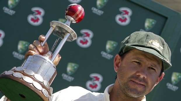 Australian captain Ricky Ponting with the Frank Worrell Trophy.