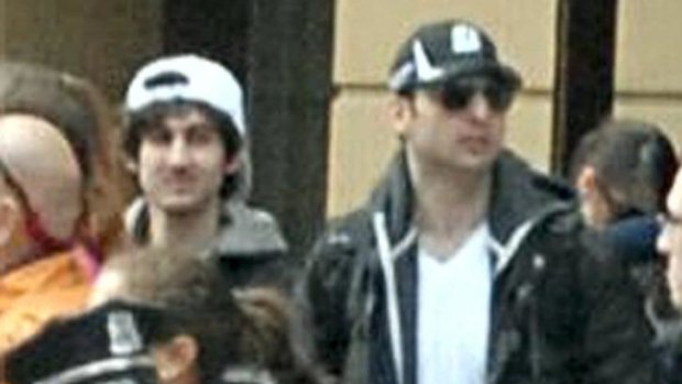 Dzhokhar and Tamerlan Tsarnaev at the Boston Marathon in 2013.
