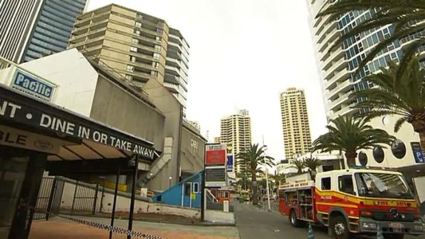 Police declared an emergency situation after a fire broke out in the basement of the Top of the Mark apartment complex on Orchid Avenue, Surfers Paradise.