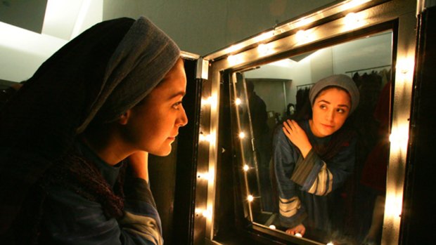 Marina Dickson as Mary at the dress rehearsal for World Youth Day Stations of the Cross at the Sydney Convention Centre.