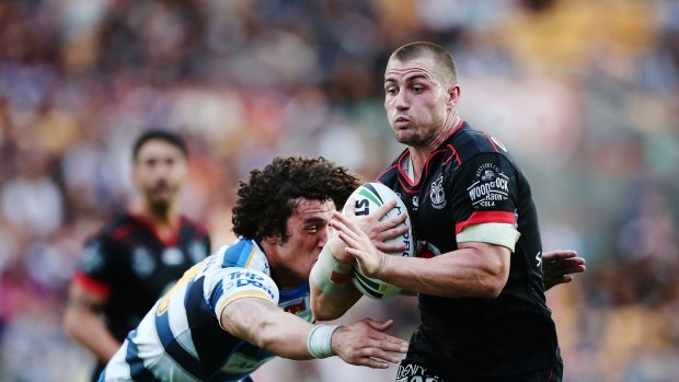 Back in action: Kieran Foran made his NRL debut for the Warriors on Sunday.