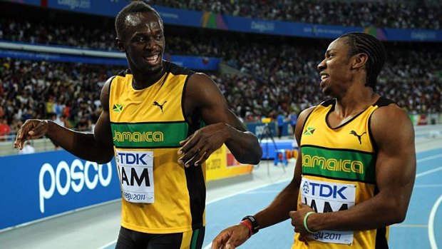 Running to glory ... Usain Bolt and Yohan Blake will go head to head in the 100m sprint.