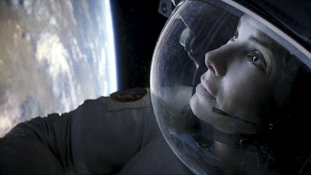 Lost in space: Sandra Bullock floats along in <em>Gravity</em>.