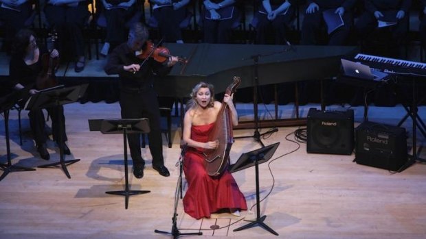 Festive fare: Larissa Kovalchuk sings and plays on the bandura.