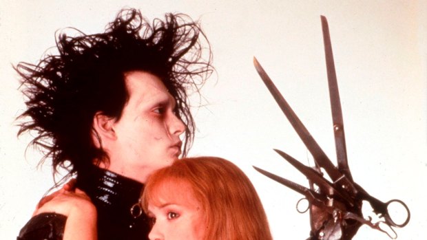 Johnny Depp and Winona Ryder in the film Edward Scissorhands.