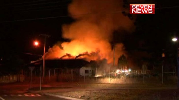 Fire tears through the historic Ipswich buildings.