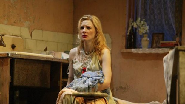Cate Blanchett as Blanche DuBois in the STC production of <em>A Streetcar Named Desire</em>, directed by Liv Ullman.