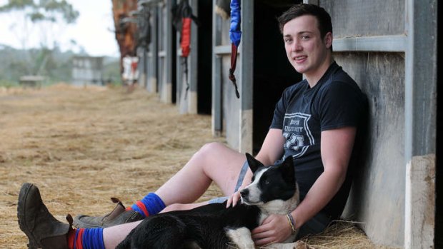 Lewis Taylor relaxes on the farm.