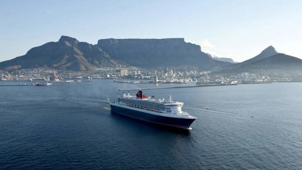 Australia-bound: Queen Mary 2 in Cape Town, South Africa.