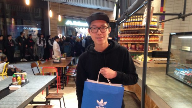 Vincent Tjoatjawinata with his new Kanye West Adidas shoes.