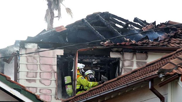 The wrecked roof of the house after the fire in Ramsgate.