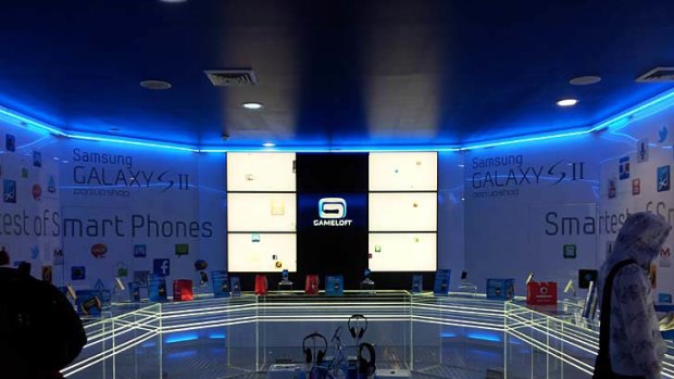 Inside Samsung's "pop up" store.