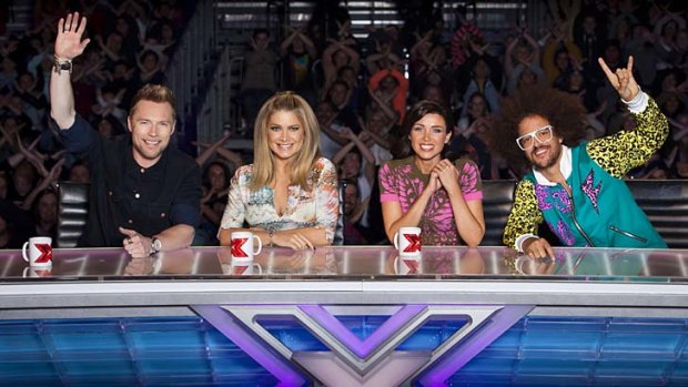 Competition: <em>The X Factor</em> judges, from left, Ronan Keating, Natalie Bassingthwaighte, Dannii Minogue and Redfoo.